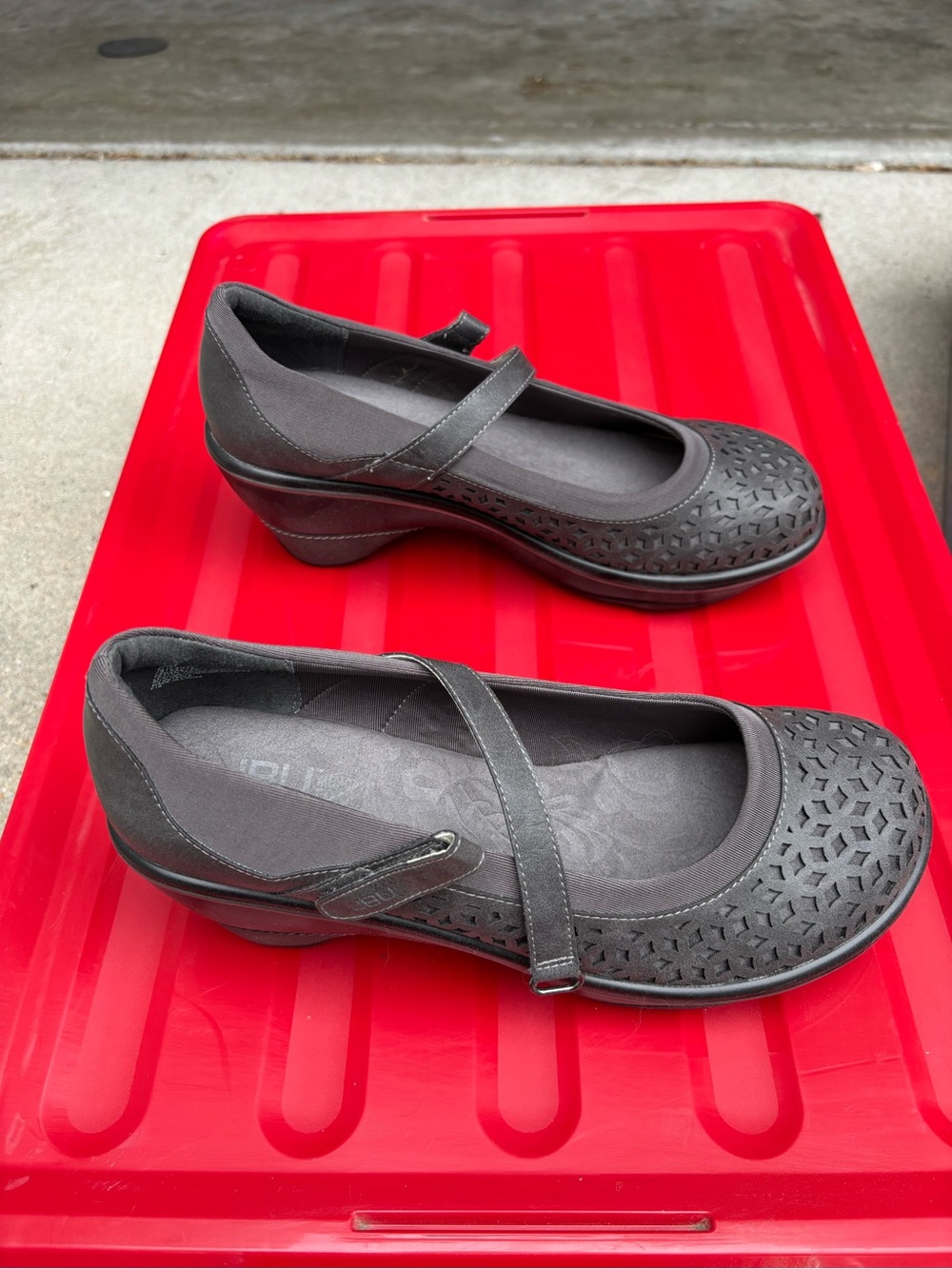 Gray Mary Jane Clogs